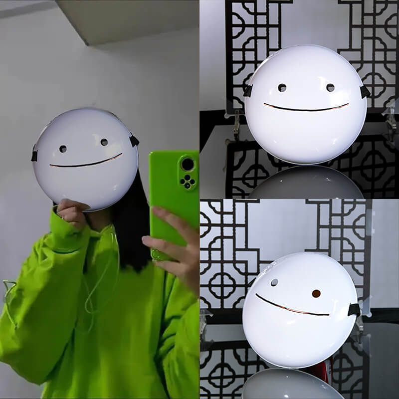 Emoji Style White Smiley Face Mask - FIHEROE.