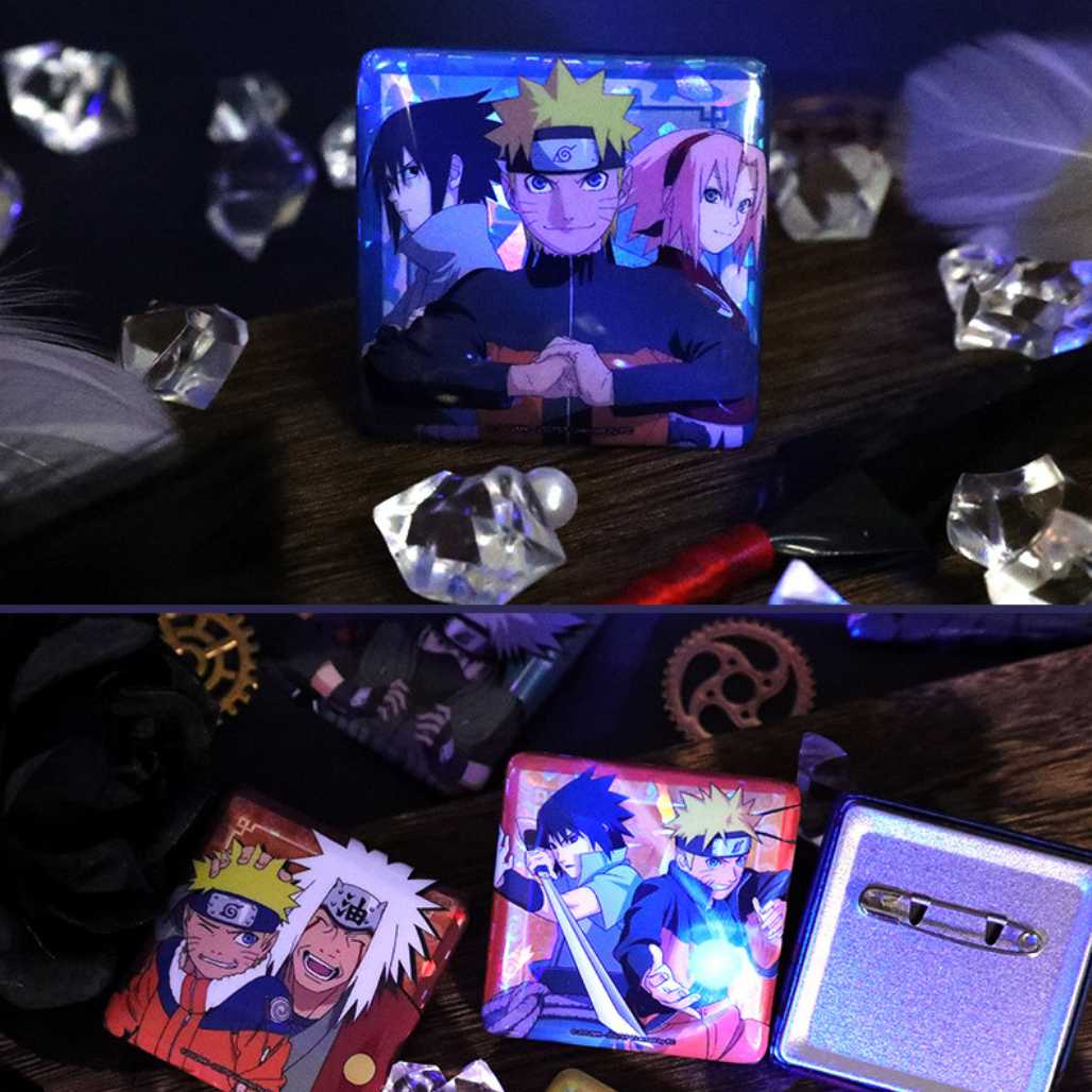 Insignias de anime con forma de pin cuadrado de Naruto Shippuden