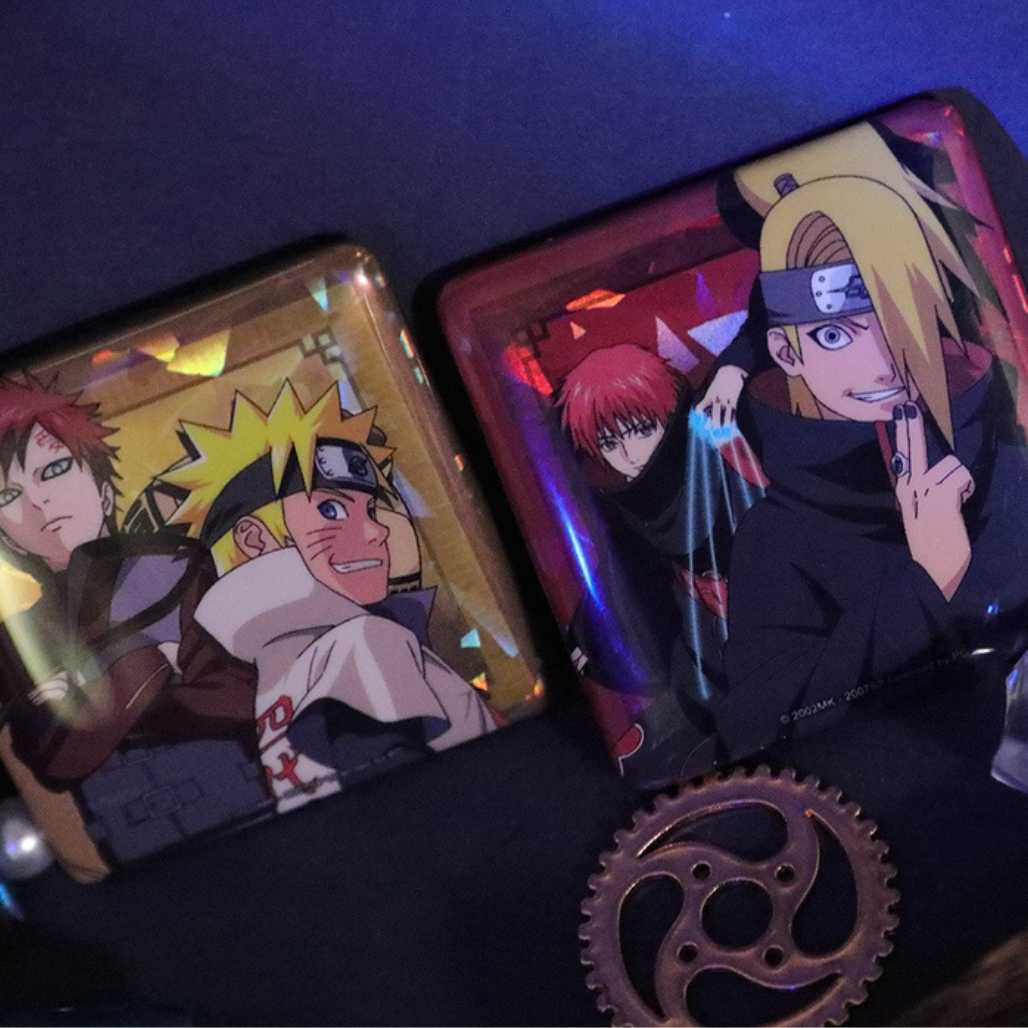 Insignias de anime con forma de pin cuadrado de Naruto Shippuden