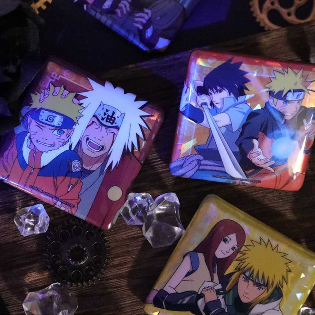 Insignias de anime con forma de pin cuadrado de Naruto Shippuden