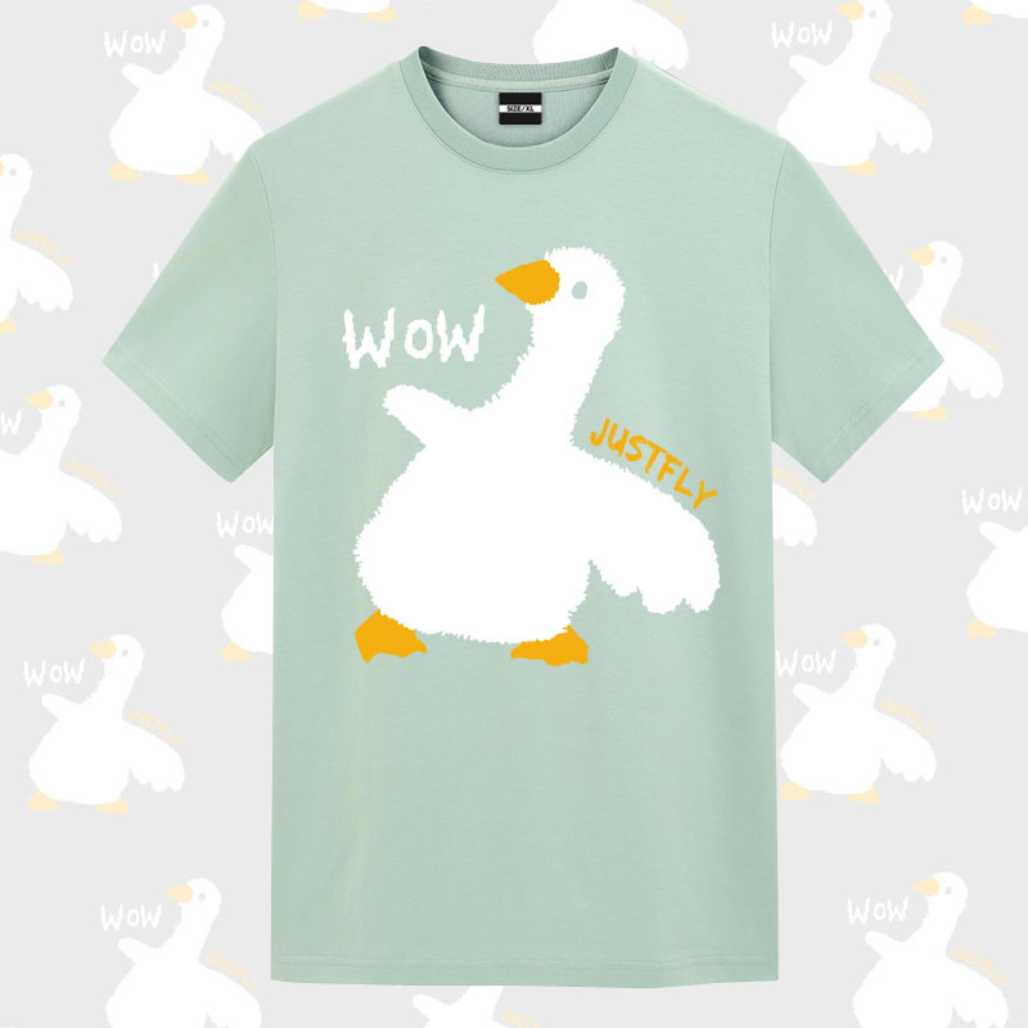 Wow JustFly - Camiseta con estampado de animales de anime y pato