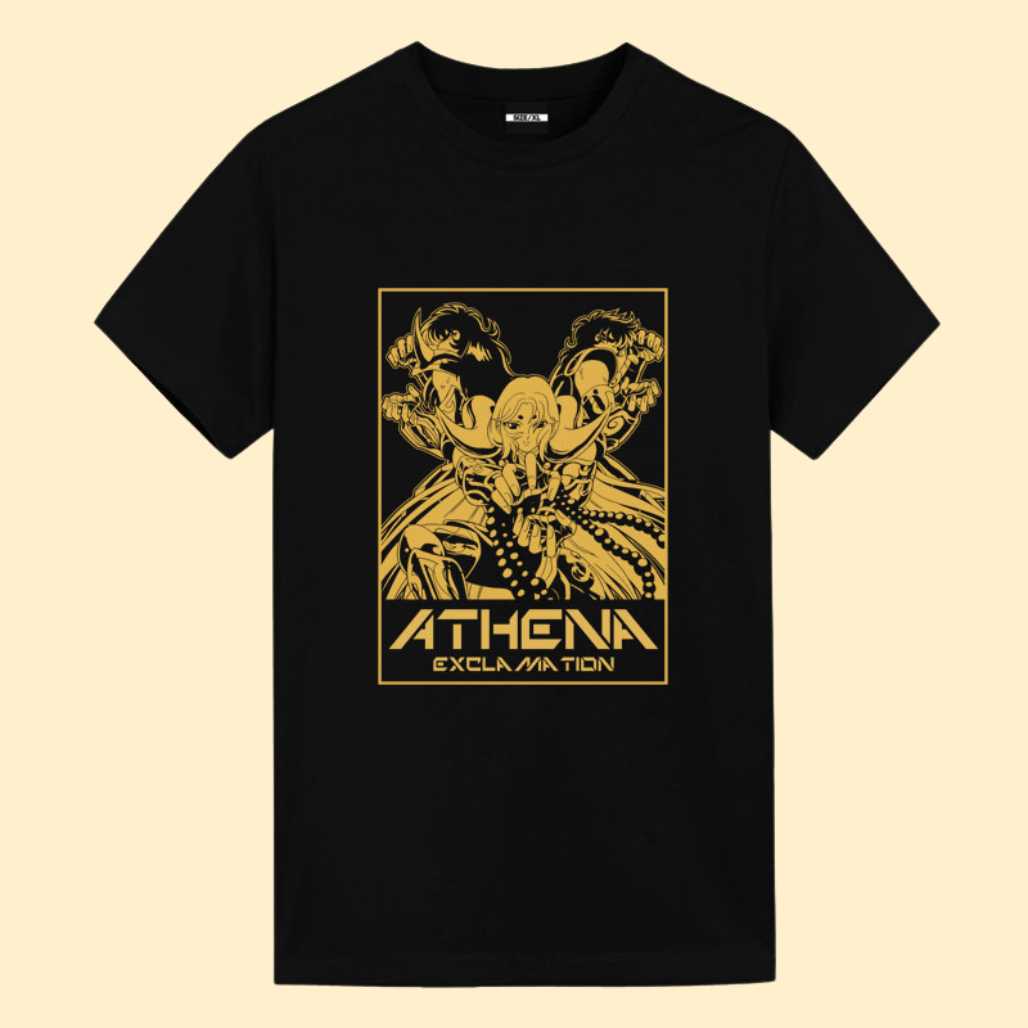 Camiseta gráfica de anime de la vieja escuela con el exclamador Athena