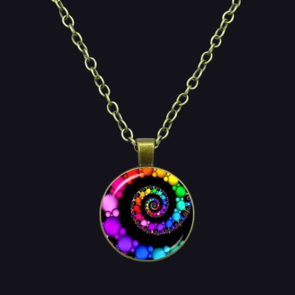 Uzumaki Inspired Glass Cabachon Spiral Necklace