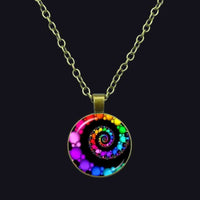 Thumbnail for Uzumaki Inspired Glass Cabachon Spiral Necklace