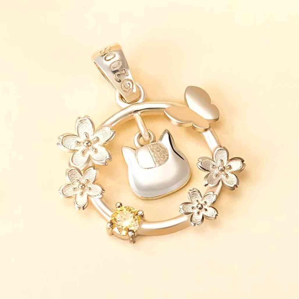 Natsume's Book of Friends Merch Silver Cat Charm