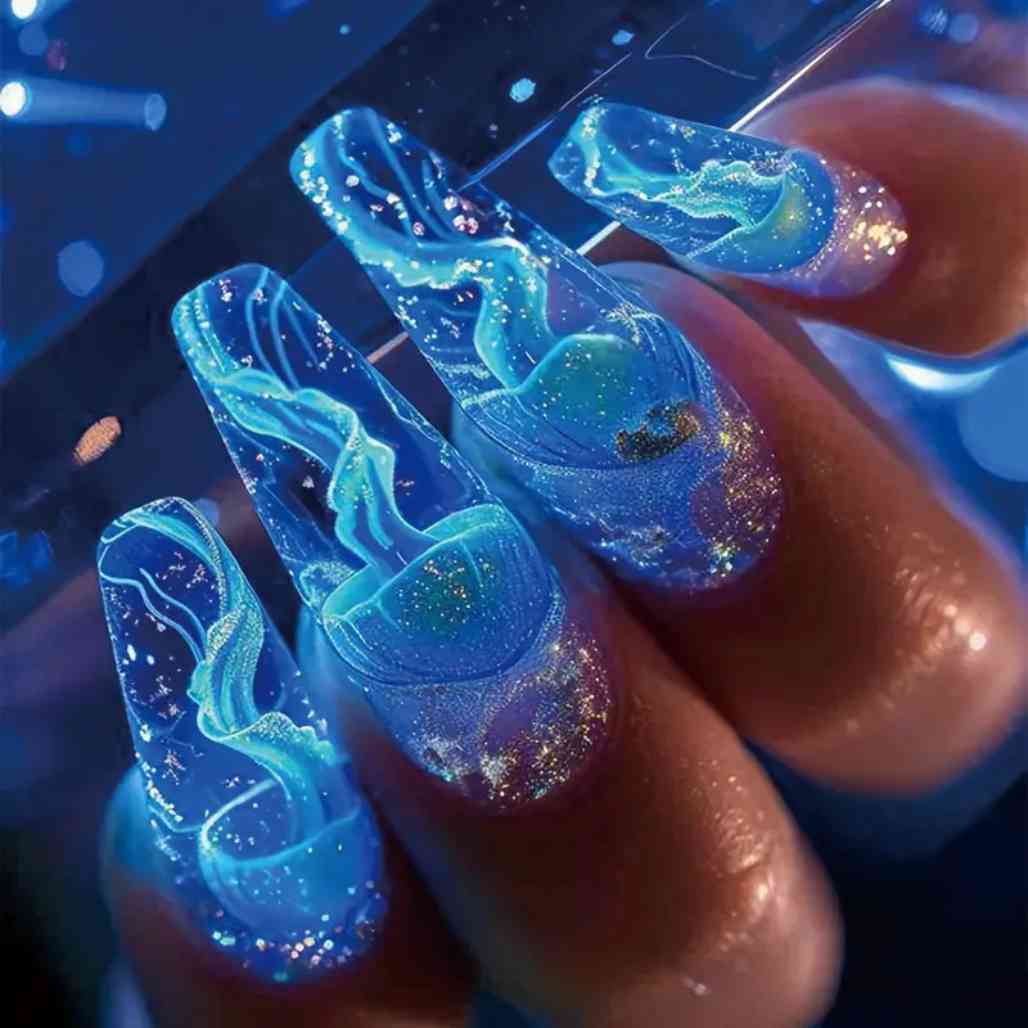 Animal Totems Jellyfish Sparkle Ballet Nails