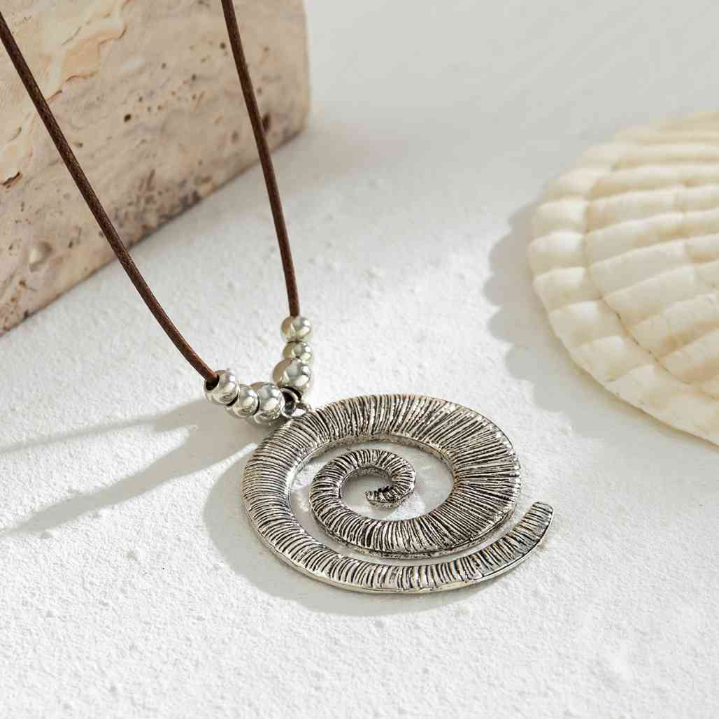 Uzumaki Inspired Conch Anime Spiral Necklace