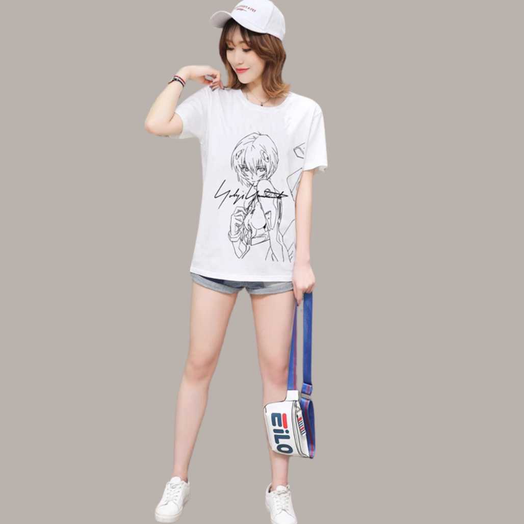 Camiseta gráfica de anime Evangelion Rei Ayanami