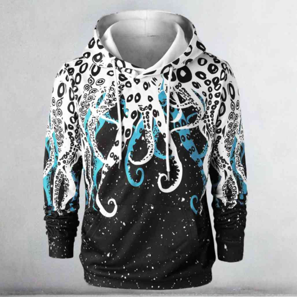 Octopus Inspired Tentacles Graphic Animal Hoodie