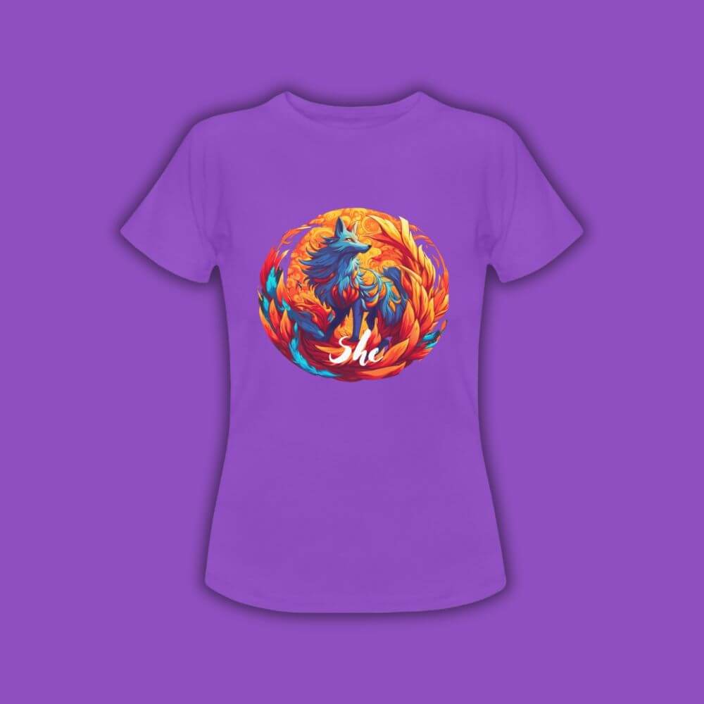 She Spirit Fox Ladies Graphic Anime Tee Shirt - FIHEROE.