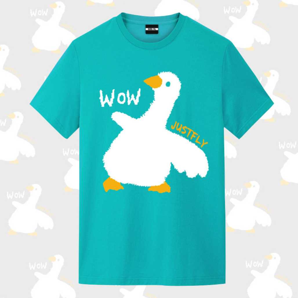 Wow JustFly - Camiseta con estampado de animales de anime y pato