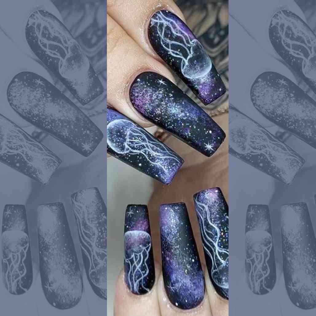 Jellyfish Ocean Creatures Nail Stickers