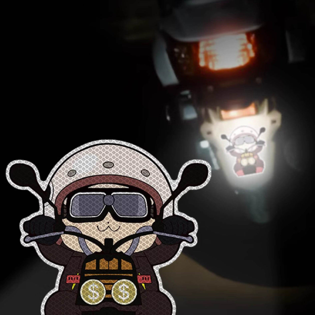 Cute Chibi Biker Glow in the Dark Anime Stickers - FIHEROE.