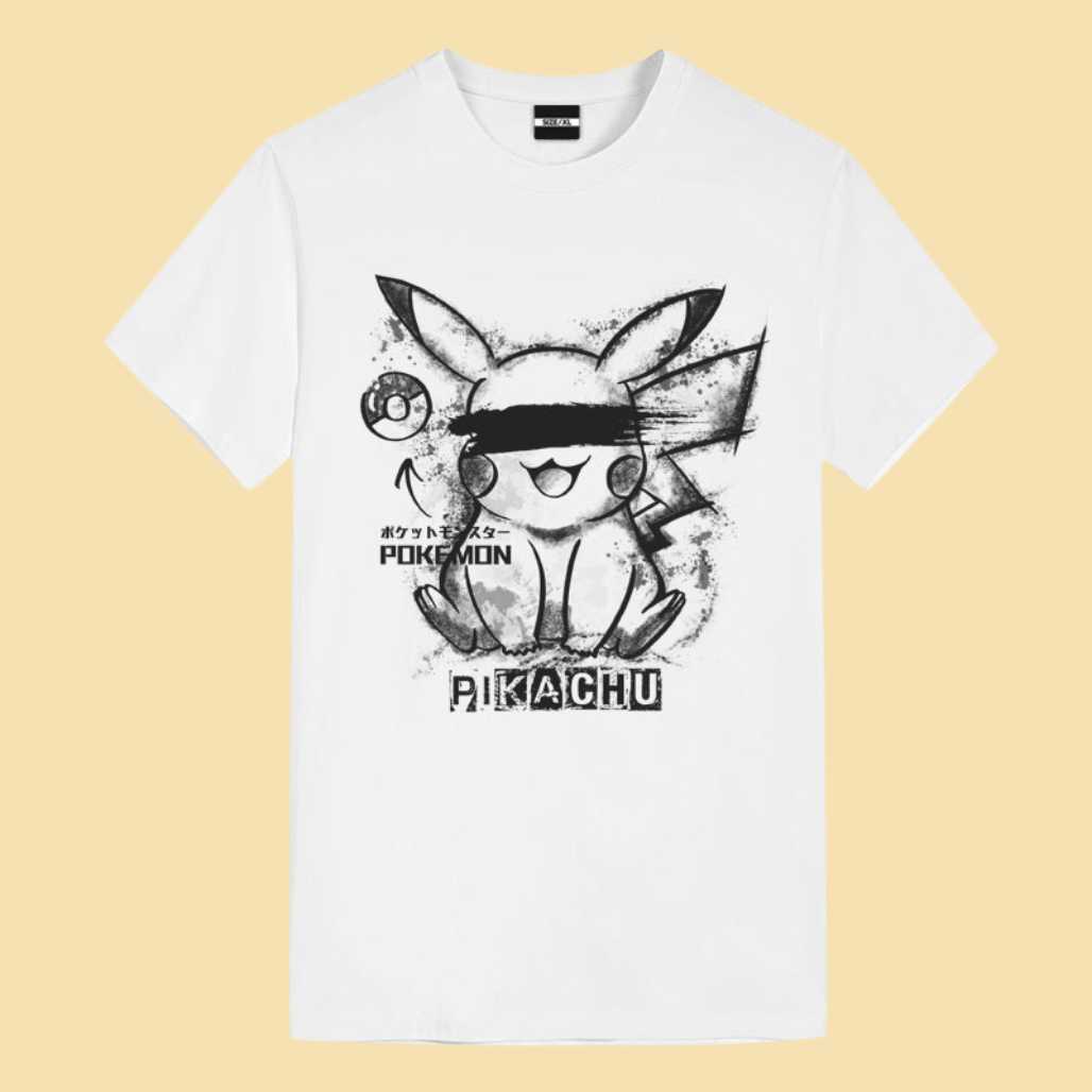 Camiseta con gráficos de anime de Pikachu, Ash Ketchum y Pokémon