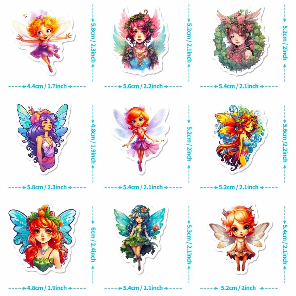 Cute Fairy Wings Graffiti Anime Stickers 50 Pieces - FIHEROE.