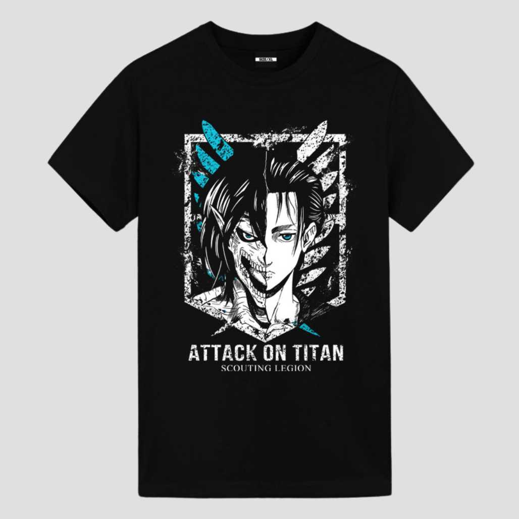 Camiseta gráfica de anime de Eren Yeager de Ataque a los Titanes