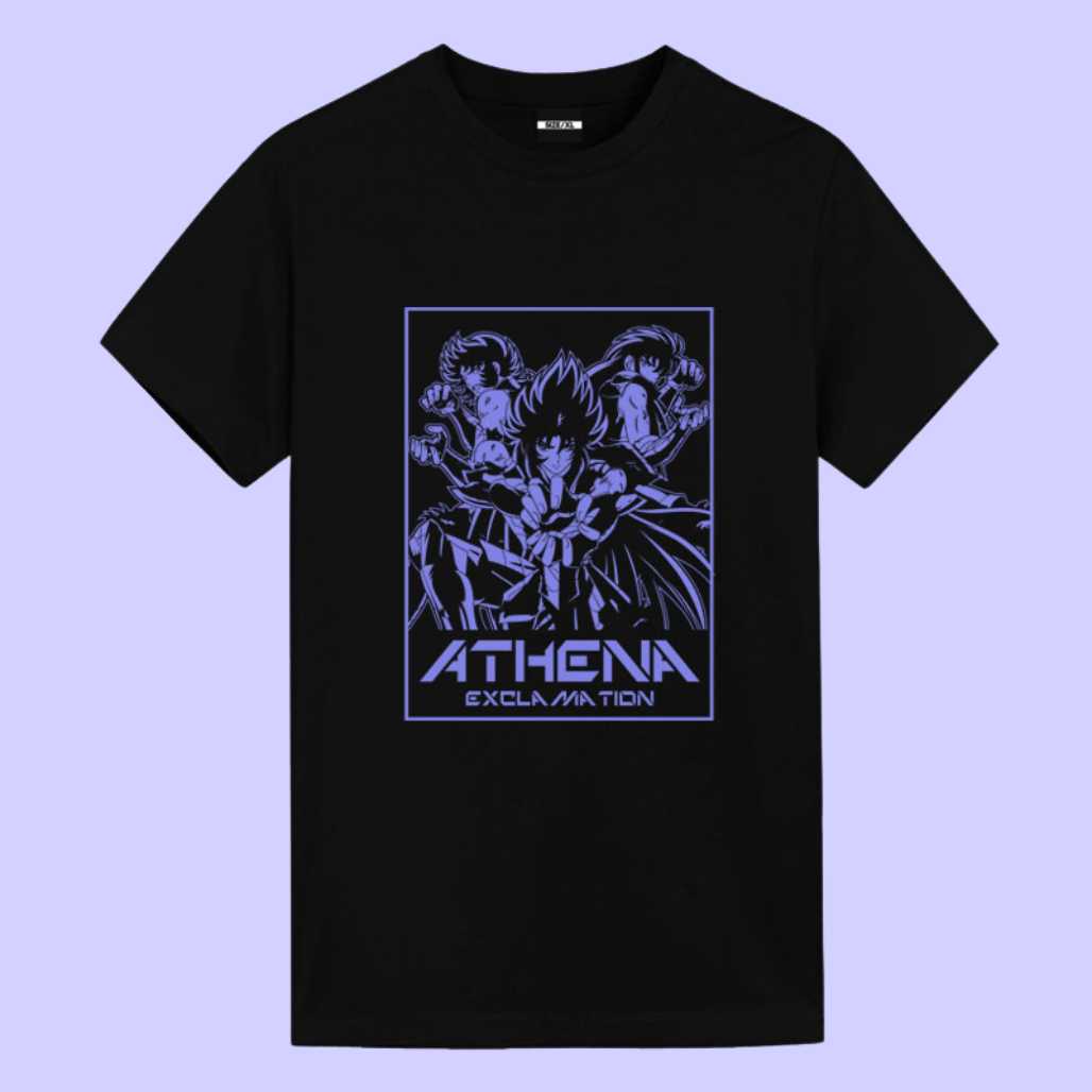 Camiseta gráfica de anime de la vieja escuela con el exclamador Athena