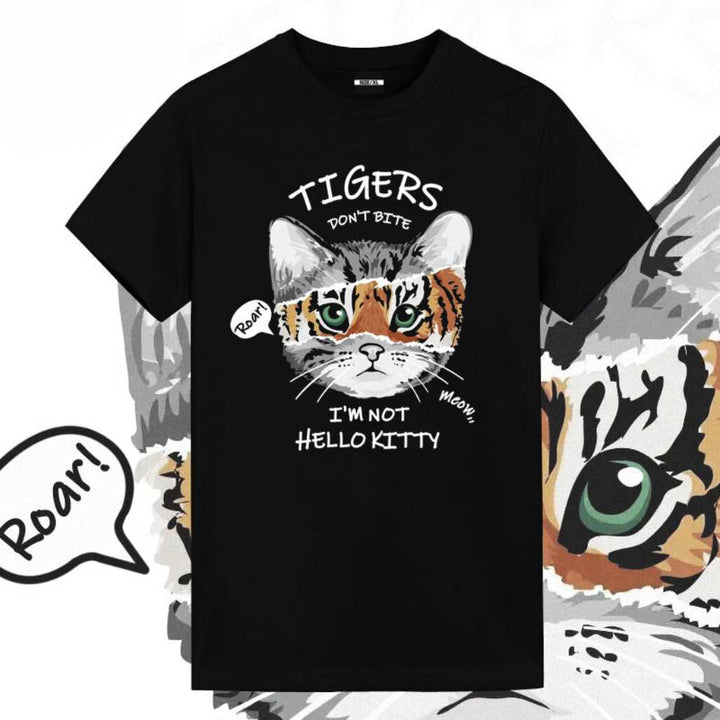 Cute Tigers Don't Bite Anime Animal Graphic Tee