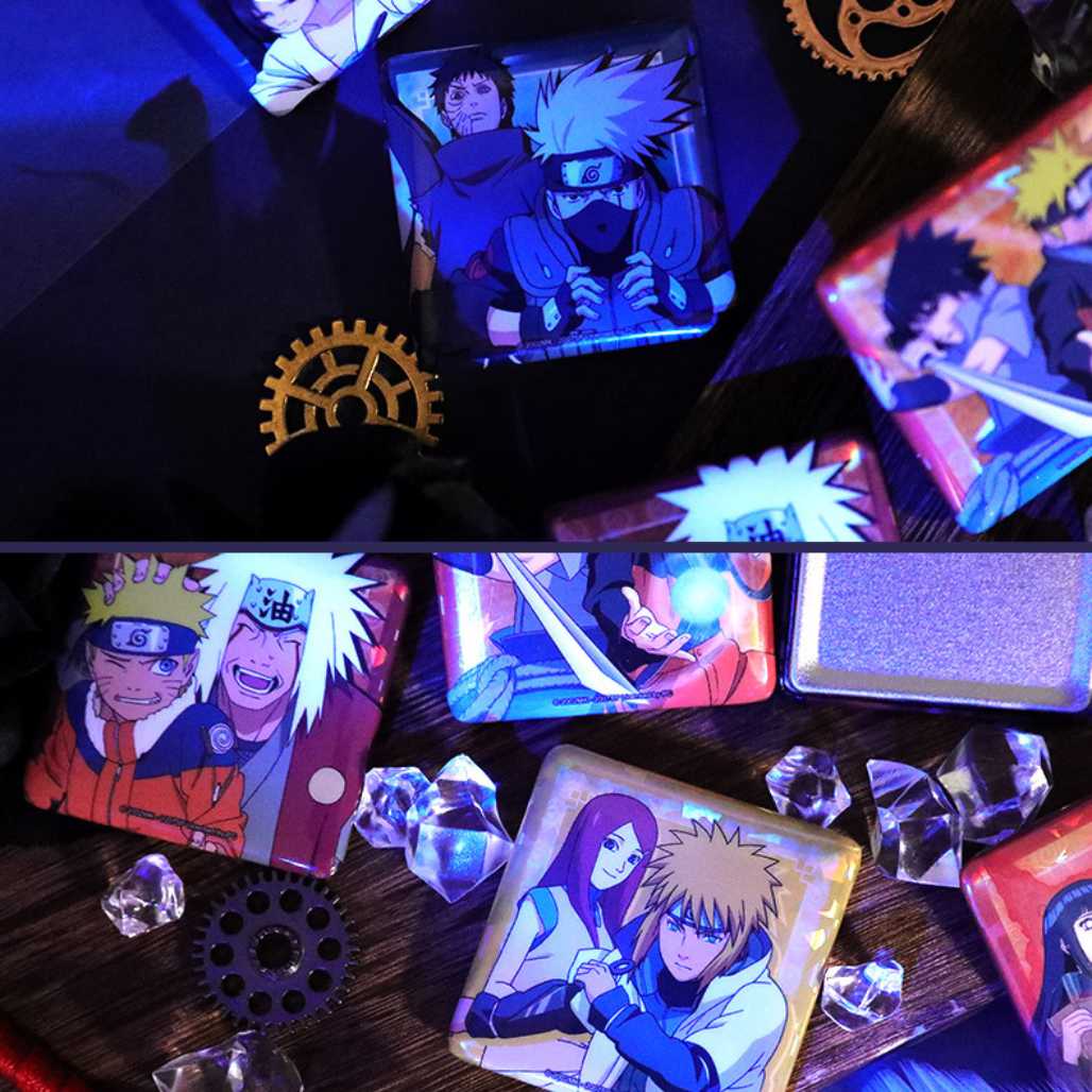 Insignias de anime con forma de pin cuadrado de Naruto Shippuden