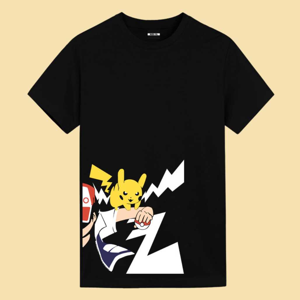 Camiseta con gráficos de anime de Pikachu, Ash Ketchum y Pokémon