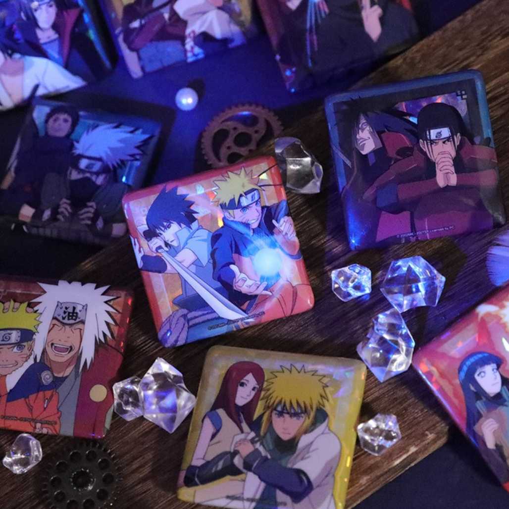 Insignias de anime con forma de pin cuadrado de Naruto Shippuden