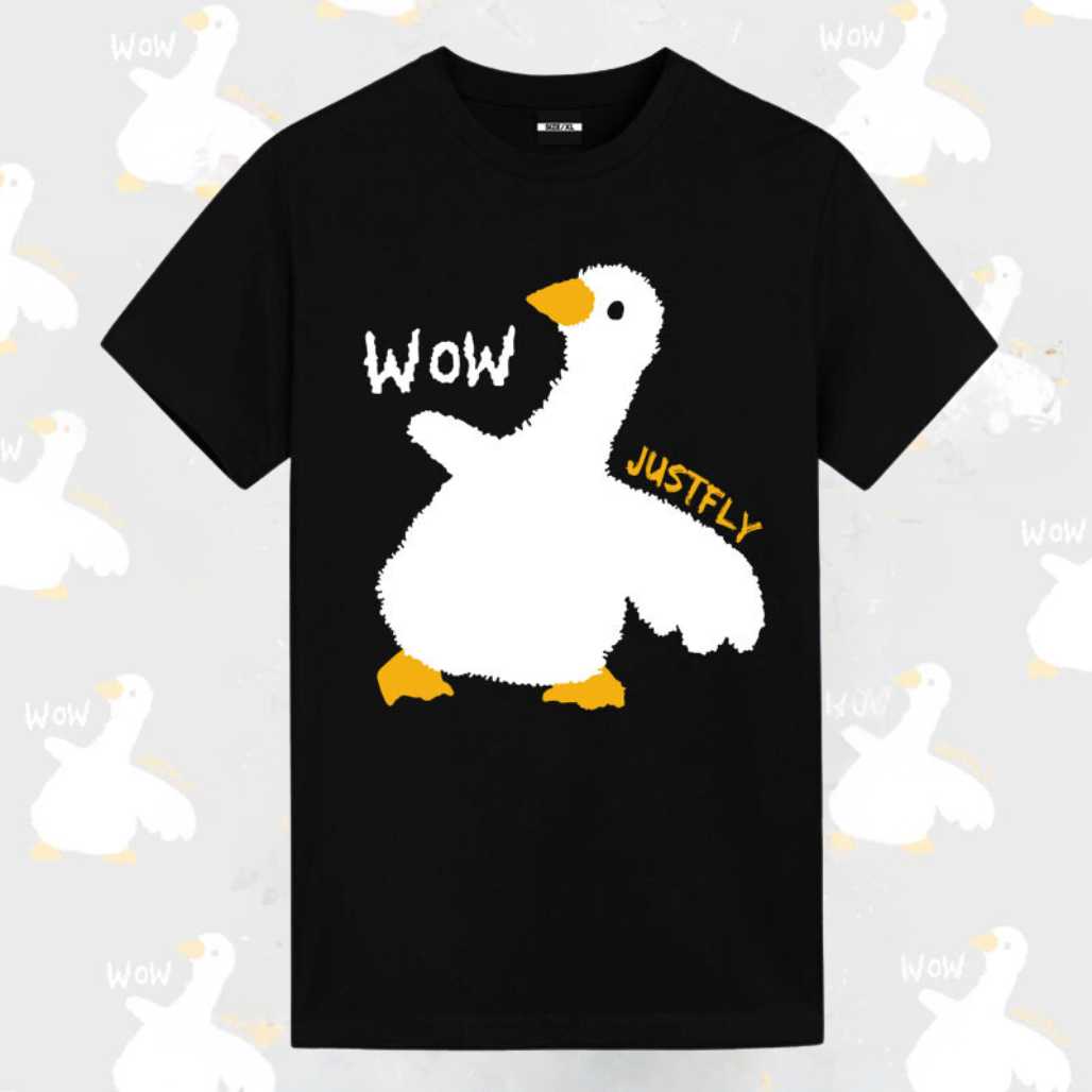 Wow JustFly - Camiseta con estampado de animales de anime y pato