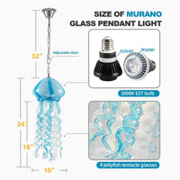 Thumbnail for Animal Totem Jellyfish Murano Glass Chandelier