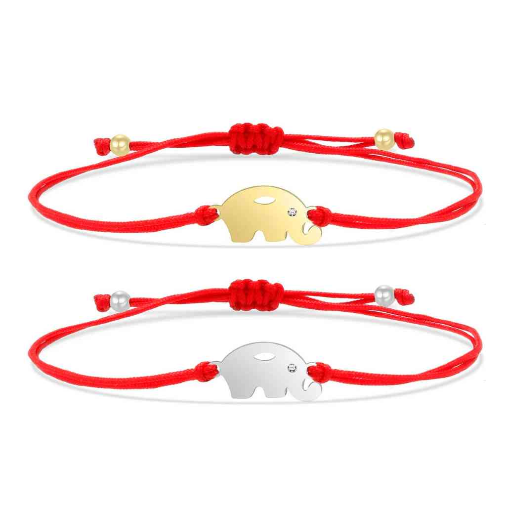 Cute Elephant Animal Totem Rope Charm Bracelet