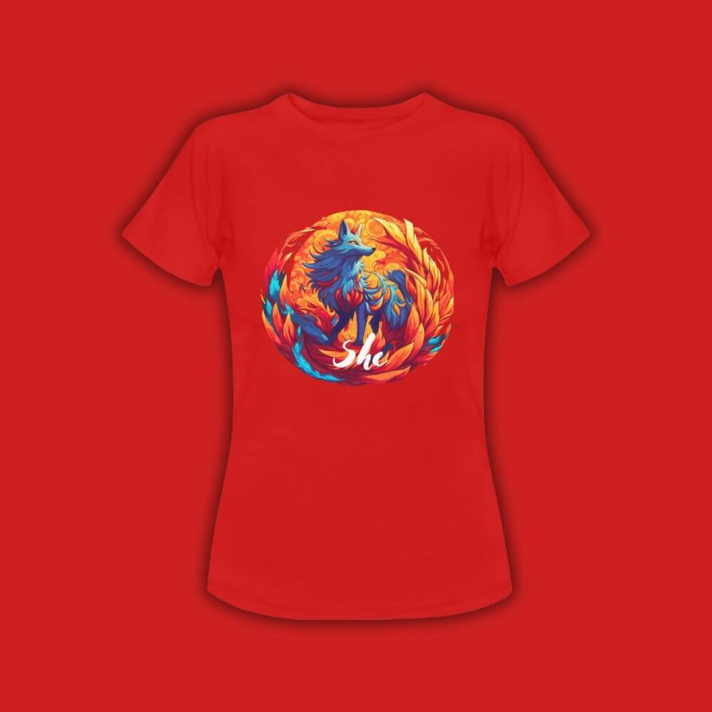 She Spirit Fox Ladies Graphic Anime Tee Shirt - FIHEROE.