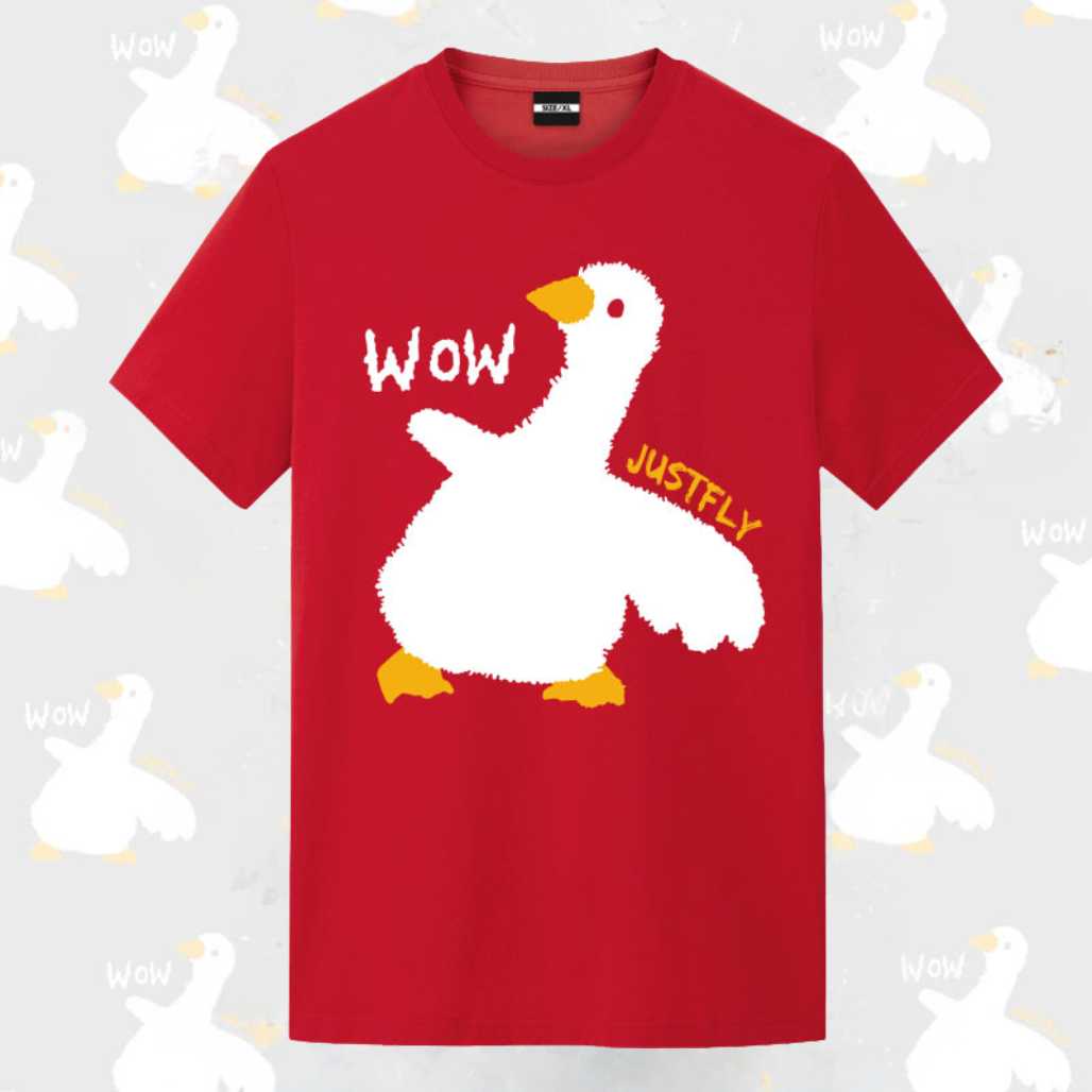 Wow JustFly - Camiseta con estampado de animales de anime y pato