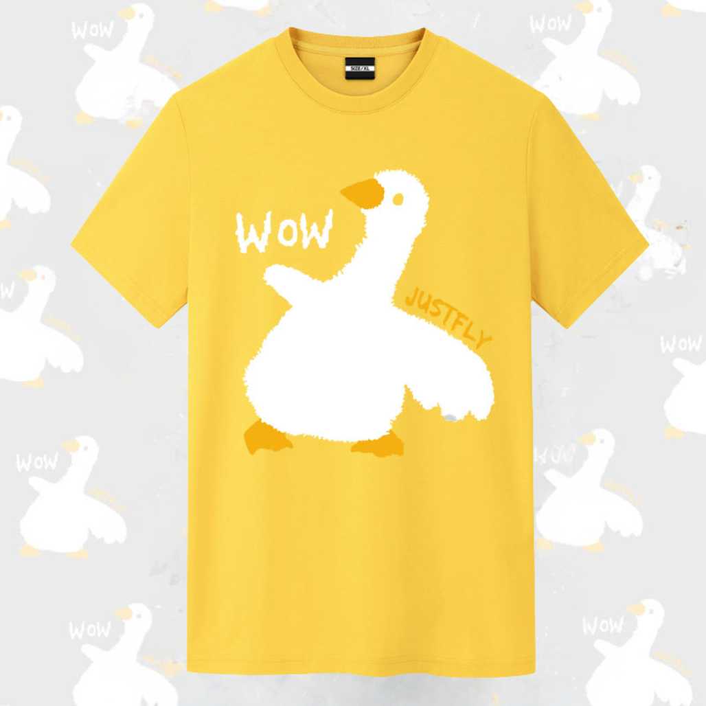 Wow JustFly - Camiseta con estampado de animales de anime y pato