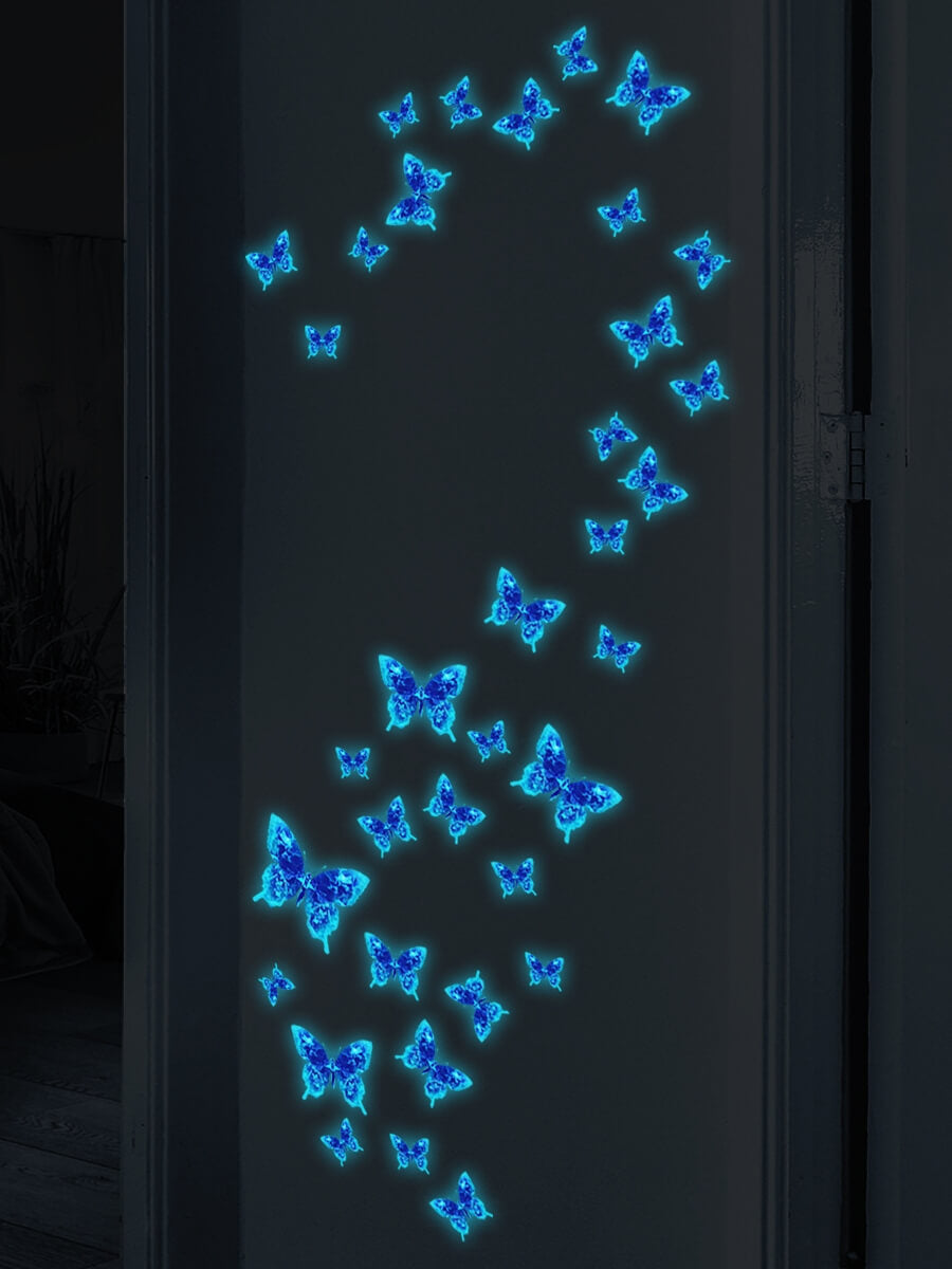 Cute Glowing Butterflies Anime Wall Stickers - FIHEROE.
