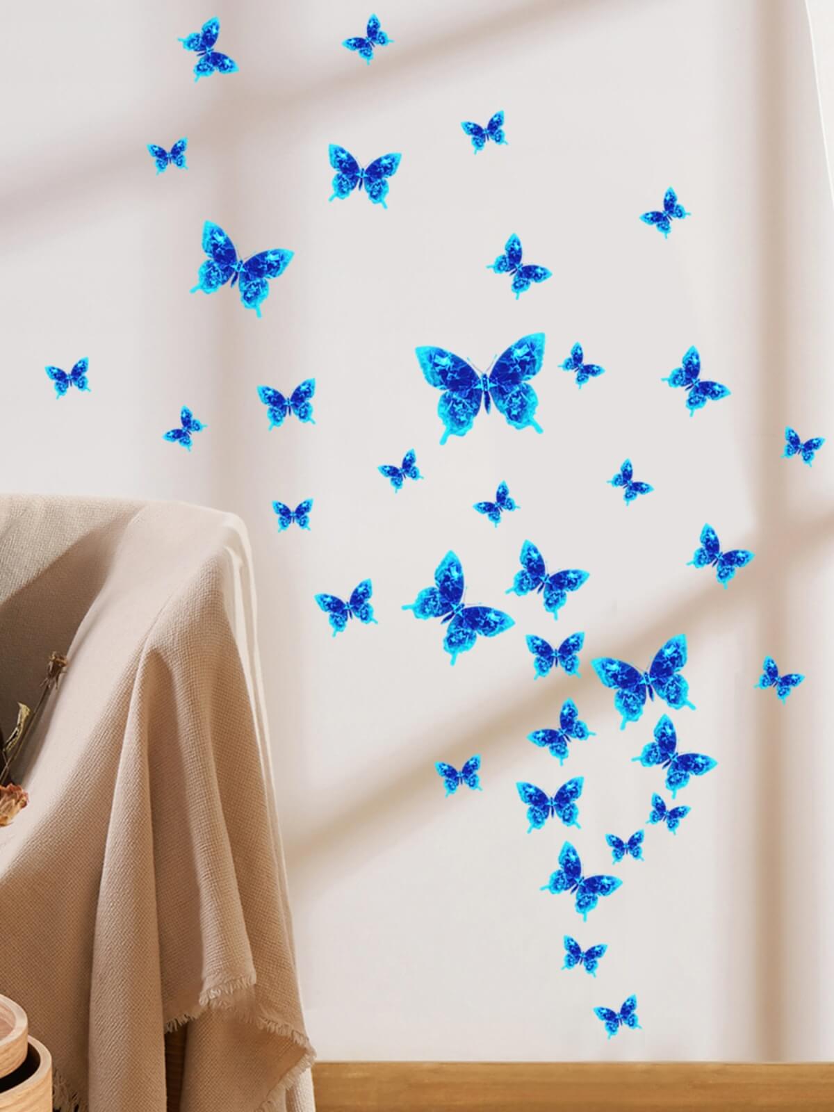 Cute Glowing Butterflies Anime Wall Stickers - FIHEROE.