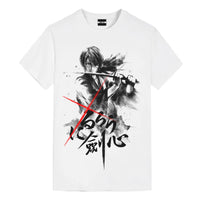 Thumbnail for Black & White Student Swordsman Anime Graphic Tee - FIHEROE.