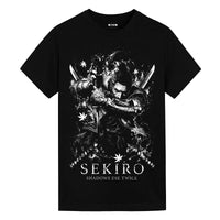Thumbnail for Dark Souls Sekiro Black Anime Graphic Tee - FIHEROE.