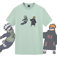 Thumbnail for Utee Kakashi Vs Pain Naruto Anime Graphic Tee - FIHEROE.