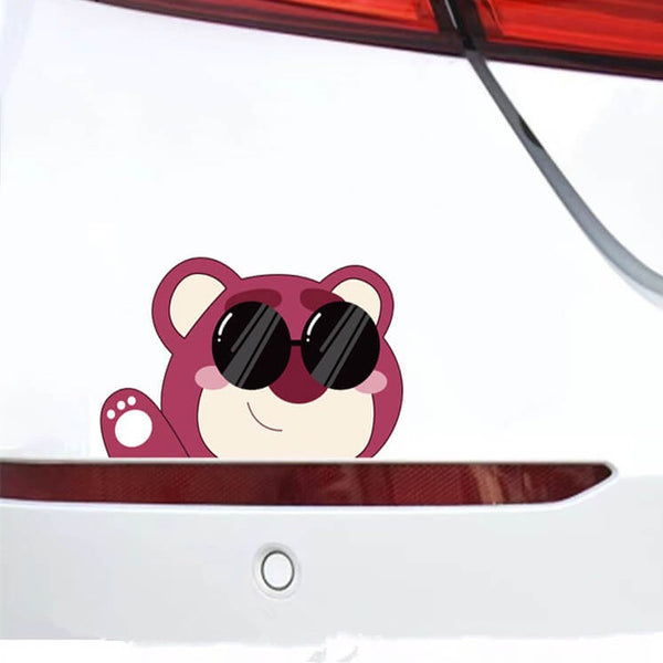 Strawberry Bear Cartoon Peeker Anime Car Stickers - FIHEROE.