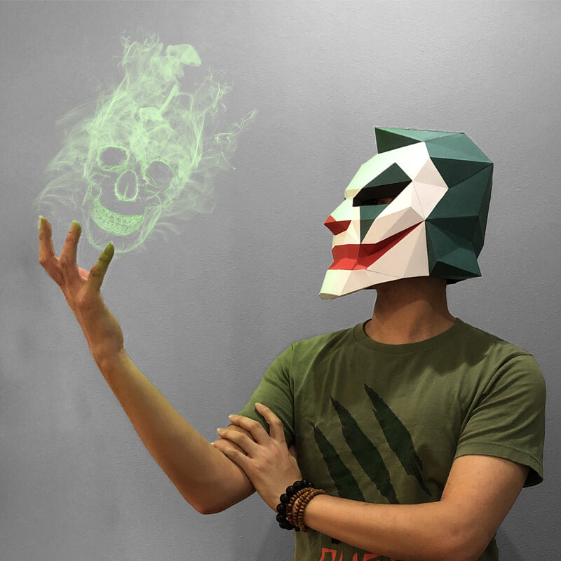 Villainous Jester Clown Face Origami Mask - FIHEROE.