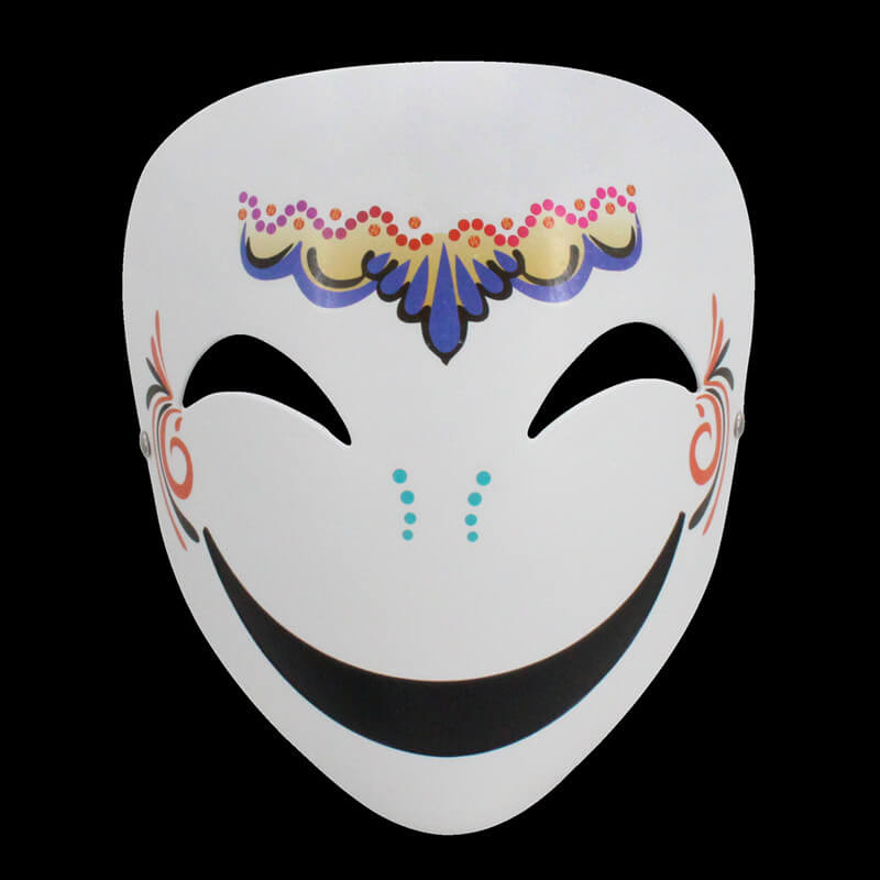 Playful Smiley Face Mask with Colorful Clown Art - FIHEROE.