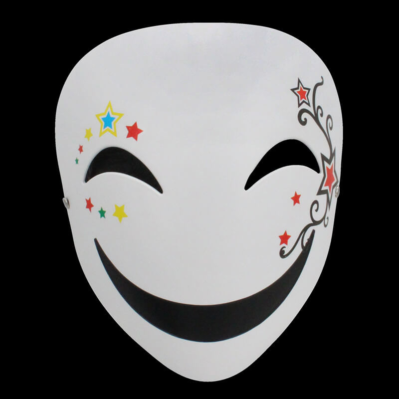 Playful Smiley Face Mask with Colorful Clown Art - FIHEROE.