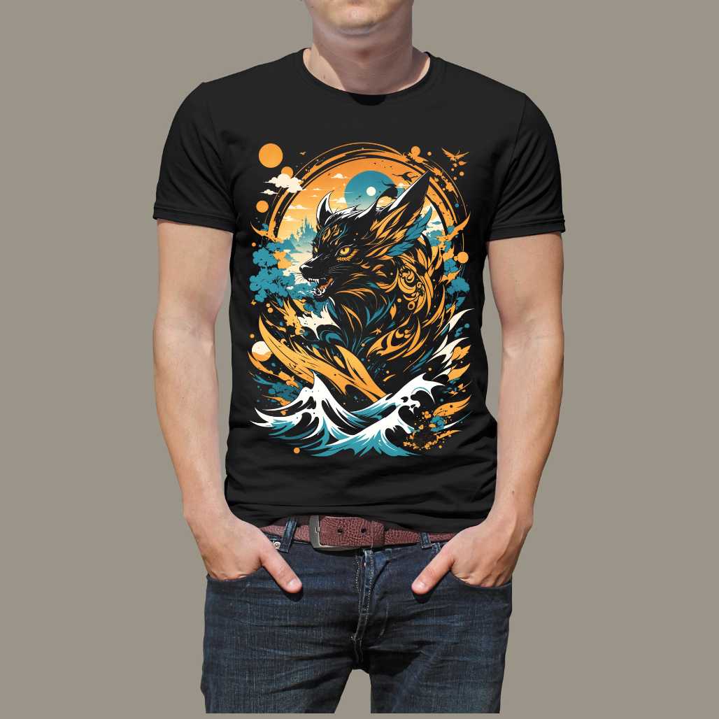 Fox Totem Anime Animal Unisex Graphic Tee