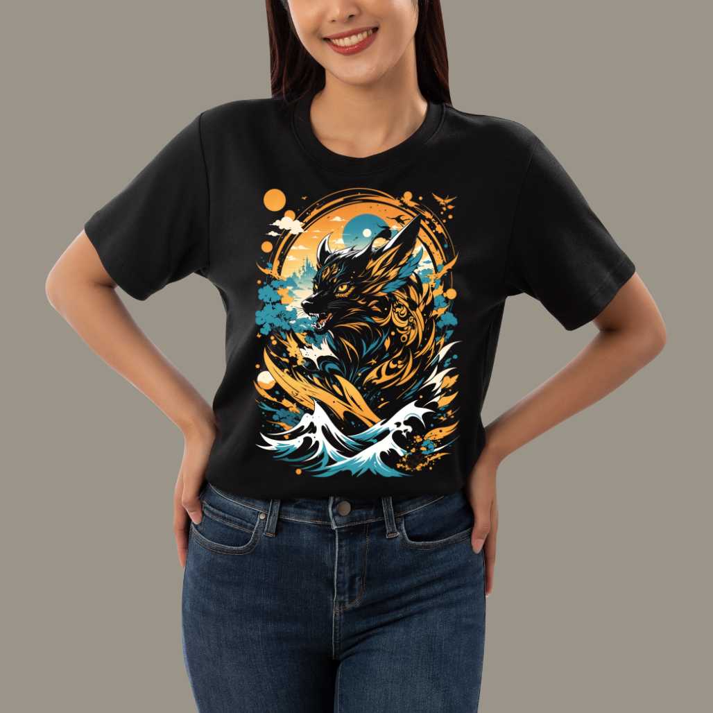 Fox Totem Anime Animal Unisex Graphic Tee