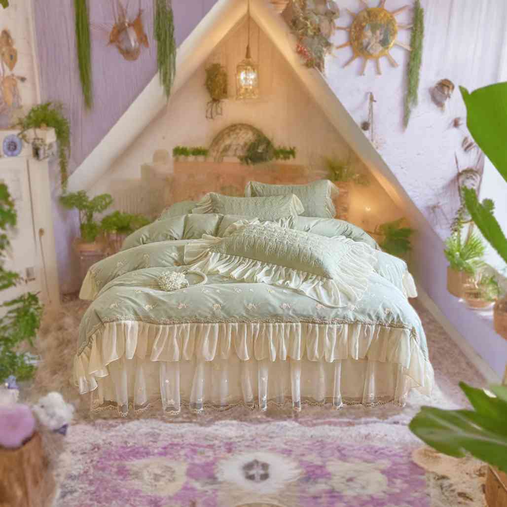 Fairy Core Bedroom Decor Cotton Duvet Cover Set