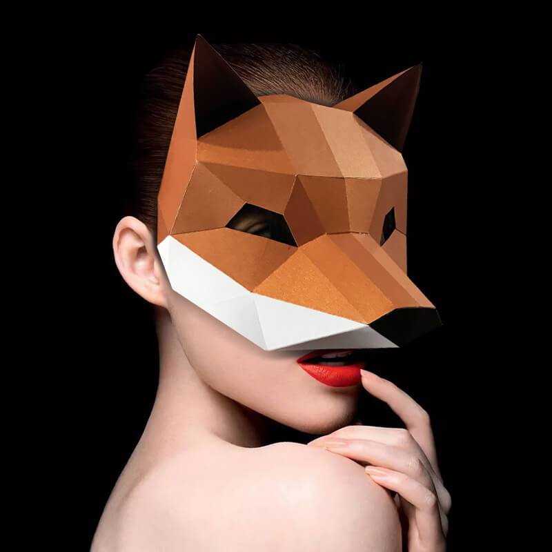 Fox 3D Half Face Origami Anime Mask - FIHEROE.