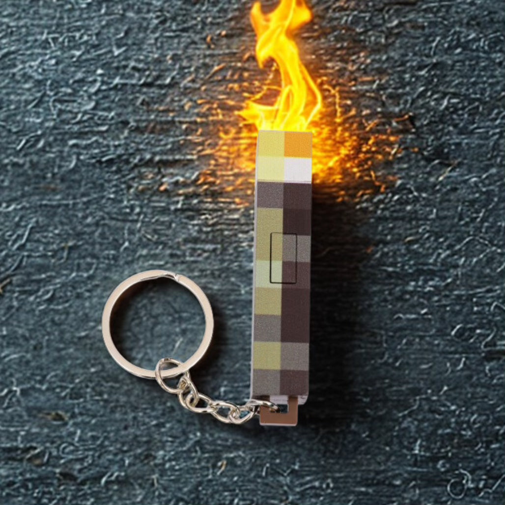 Mojang Minecraft Glowing Torch Mini Keychain – FIHEROE.
