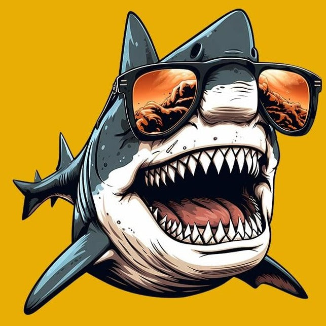 Cool Shark in Shades Anime Graphic Tee - FIHEROE.