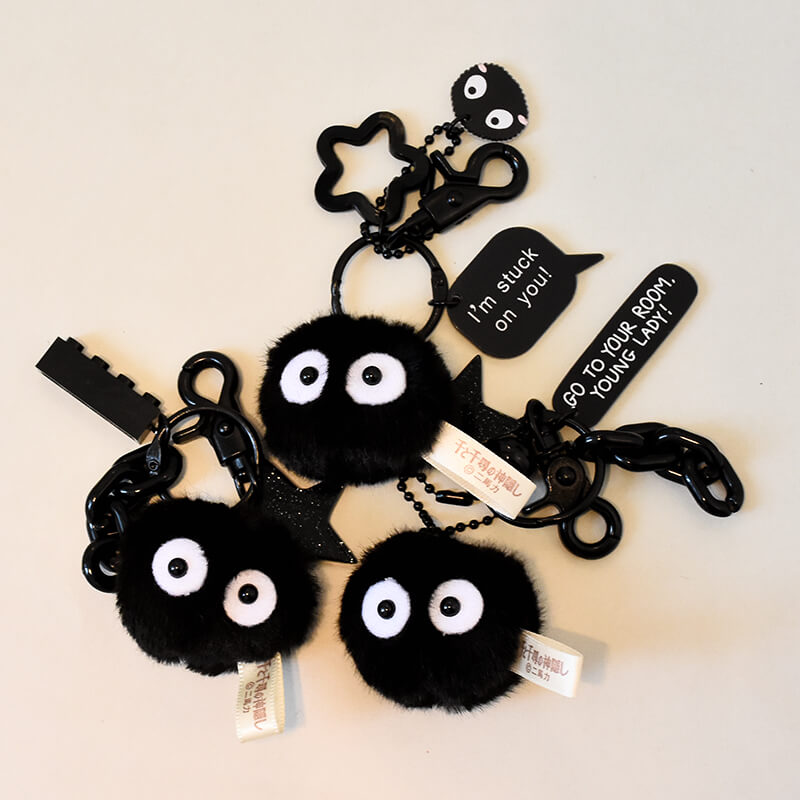 Spirited Away Soot Sprites Anime Plush Keychains - FIHEROE.