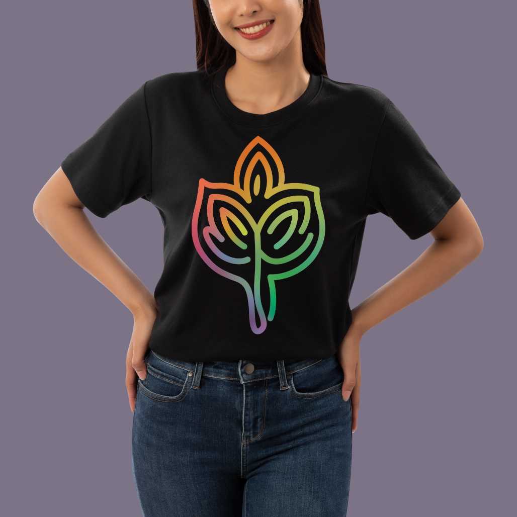 Plant Totem Vibrant Leaf Graphic Tee