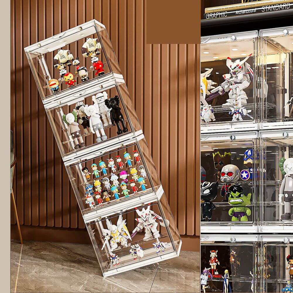 art display cases with lights