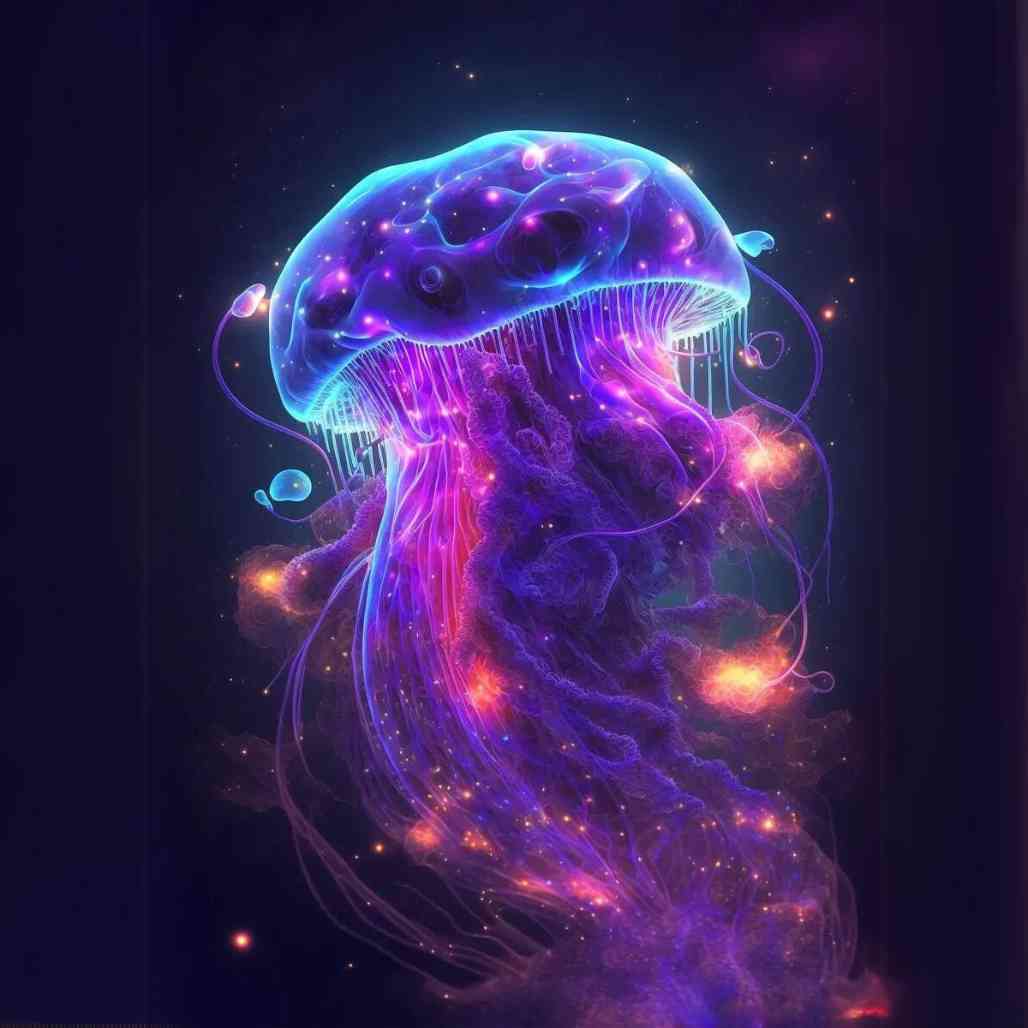 Animal Totem Jellyfish Vivid Canvas Wall Art